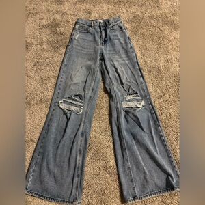 Distressed Blue Jeans